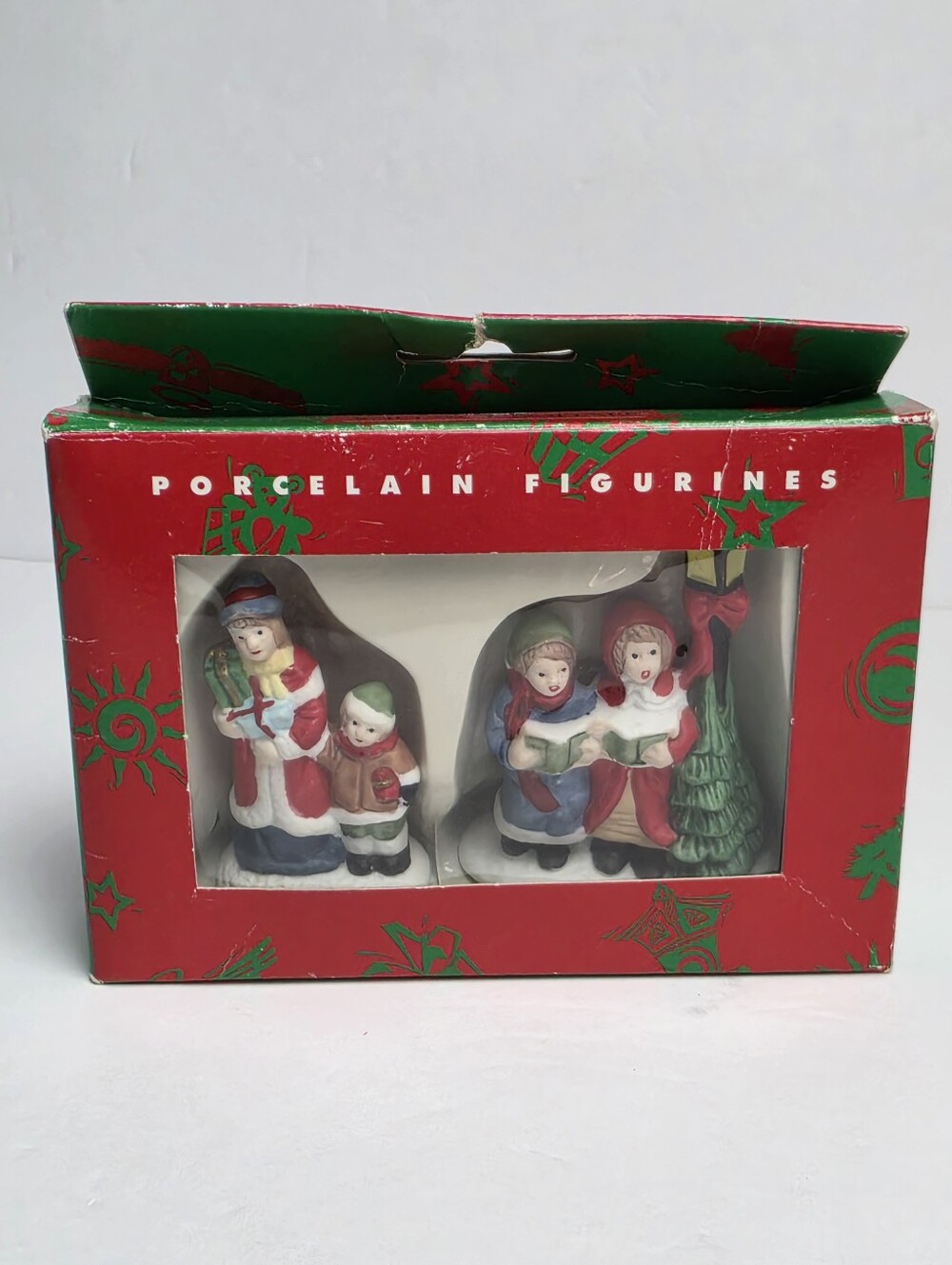 Mervyns 1995 Village Square Mini Figures  ~ Carollers and Mother with Child